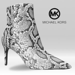 MICHAEL KORS ALINA FLEX Snake Embossed Leather Ankle Boot